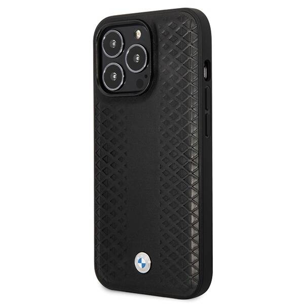 BMW BMHCP14L22RFGK iPhone 14 Pro 6.1" czarny/black Leather Diamond Pattern