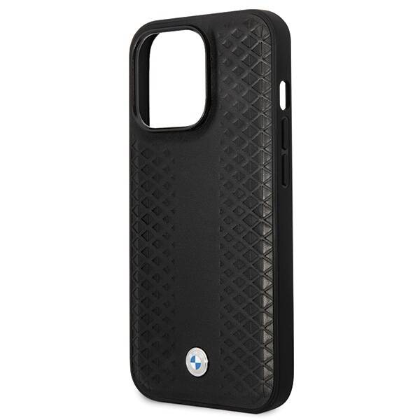 BMW BMHCP14L22RFGK iPhone 14 Pro 6.1" czarny/black Leather Diamond Pattern