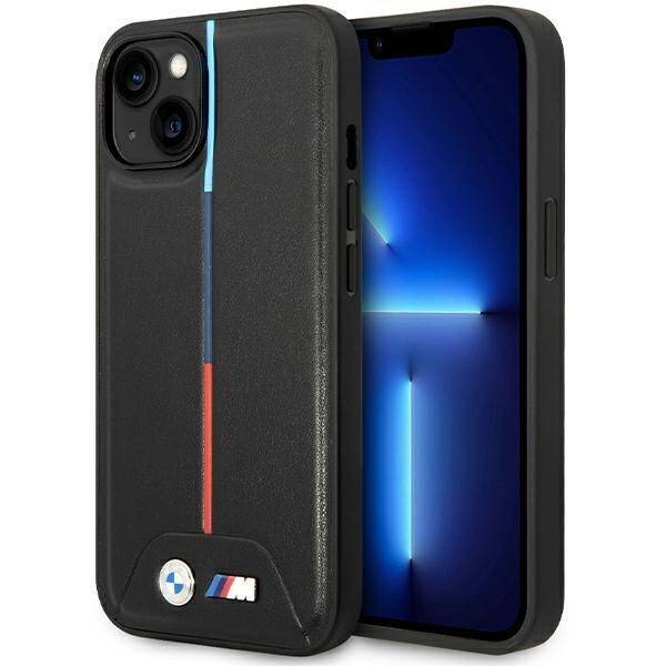 BMW BMHCP15S22PVTK IPHONE 15 / 14 / 13 6.1" CZARNY/BLACK HARDCASE M QUILTED TRICOLOR