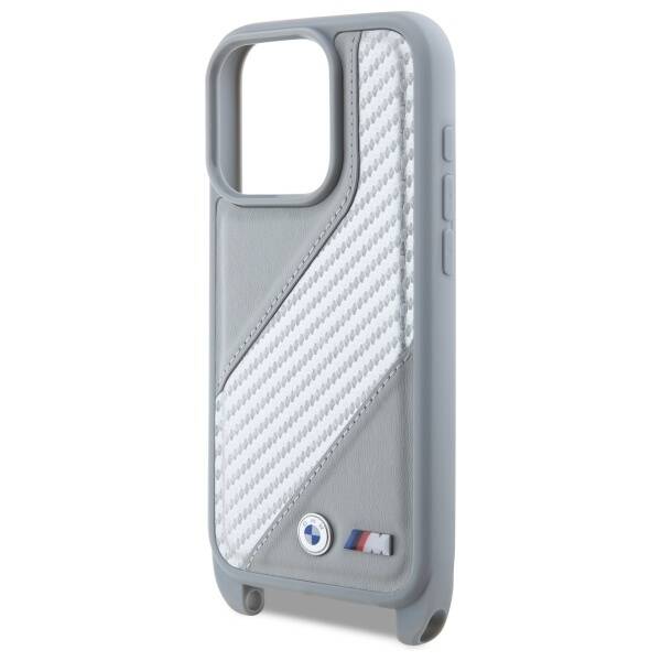 BMW BMHCP16L23PSCCG iPhone 16 Pro 6.3"    szary/grey hardcase M Edition Carbon Stripe & Strap