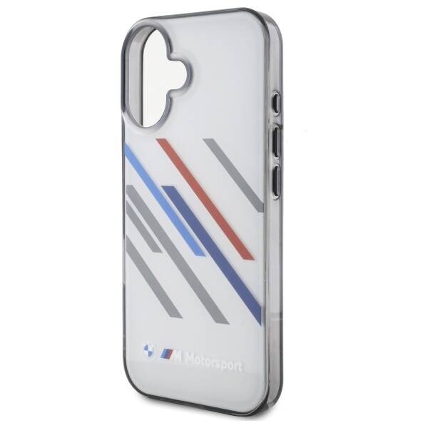 BMW BMHCP16S23HTRAG iPhone 16 6.1" szary/grey hardcase Motosport IML Random Stripes