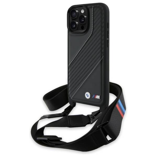 BMW BMHCP16X23PSCCK iPhone 16 Pro Max     6.9" czarny/black hardcase M Edition Carbon Stripe & Strap