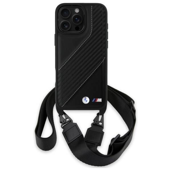 BMW BMHCP16X23PSCCK iPhone 16 Pro Max     6.9" czarny/black hardcase M Edition Carbon Stripe & Strap