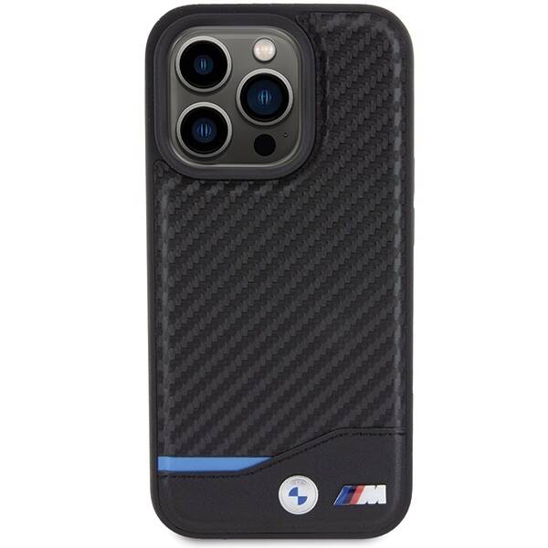 BMW BMHMP15X22NBCK iPhone 15 Pro Max  6.7" czarny/black hardcase Leather Carbon MagSafe