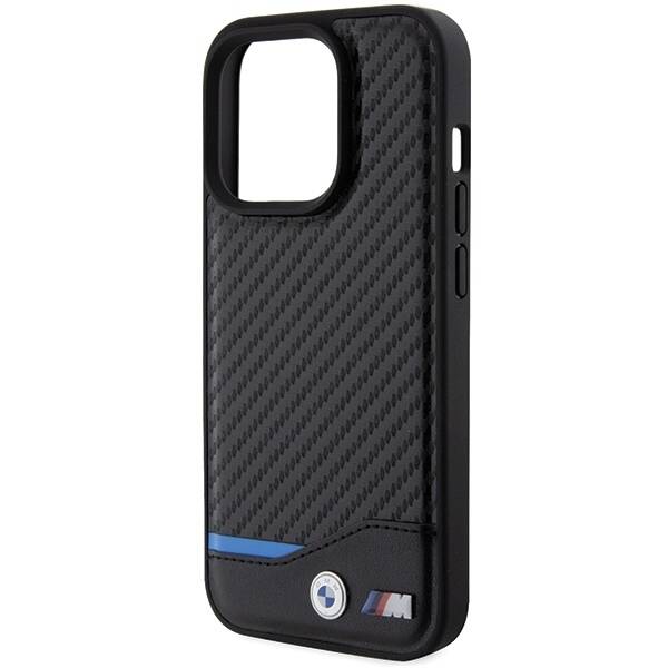 BMW BMHMP15X22NBCK iPhone 15 Pro Max  6.7" czarny/black hardcase Leather Carbon MagSafe