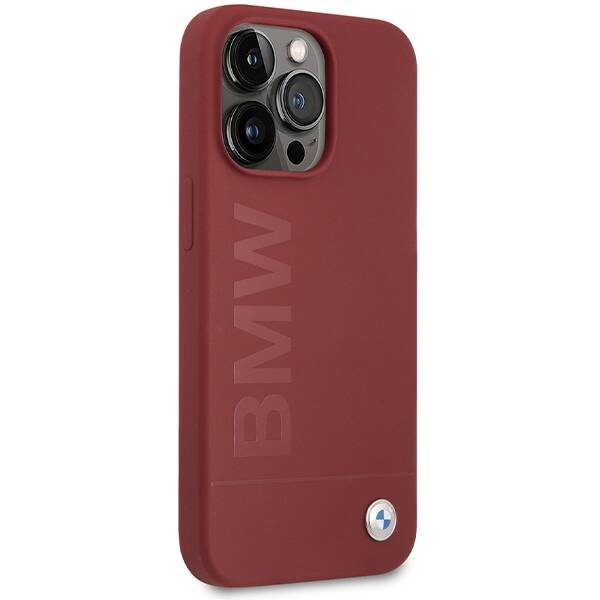 BMW BMHMP15XSLBLRE IPHONE 15 PRO MAX 6.7" CZERWONY/RED HARDCASE SILICONE BIG LOGO MAGSAFE