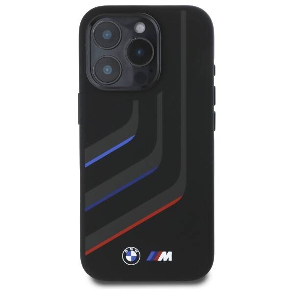 BMW BMHMP16X23SLIK iPhone 16 Pro Max      6.9" czarny/black hardcase Silicone Turning Lines MagSafe