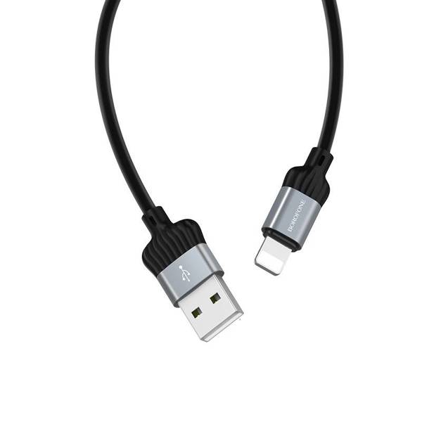 BOROFONE USB KABEL - BX28 2.4A LIGHTNING 1M CZARNY-SZARY