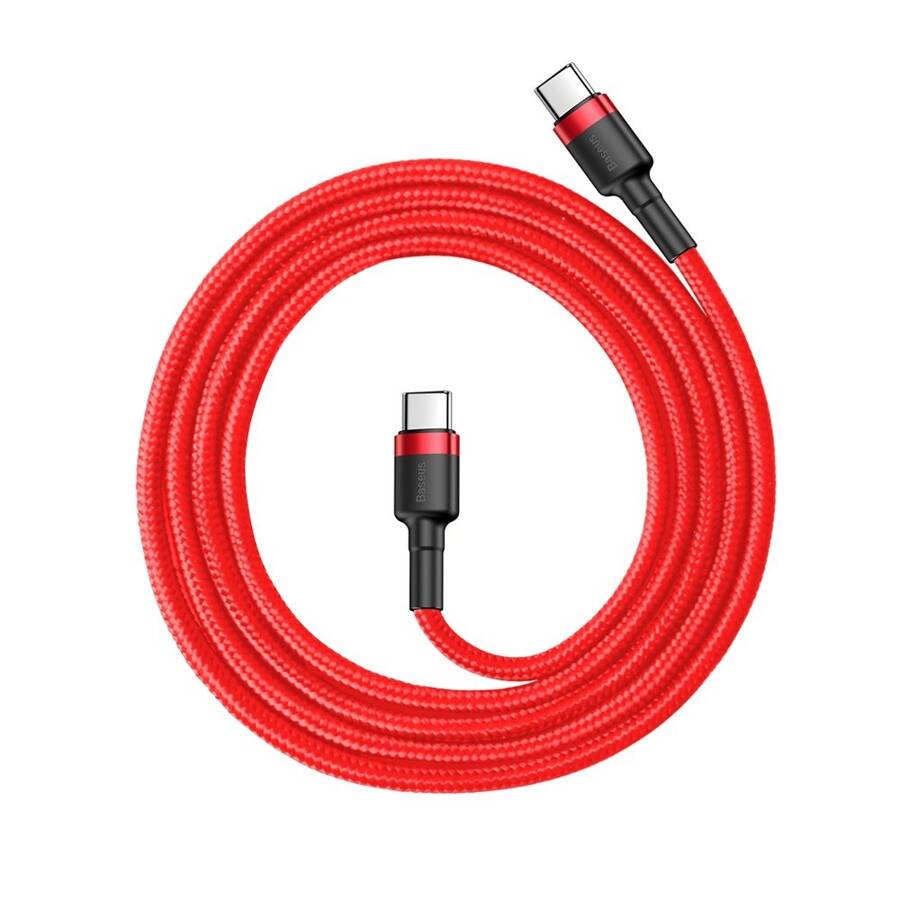 Baseus Cafule Cable wytrzymały nylonowy kabel przewód USB-C PD / USB-C PD PD2.0 60W 20V 3A QC3.0 1M czerwony (CATKLF-G09)