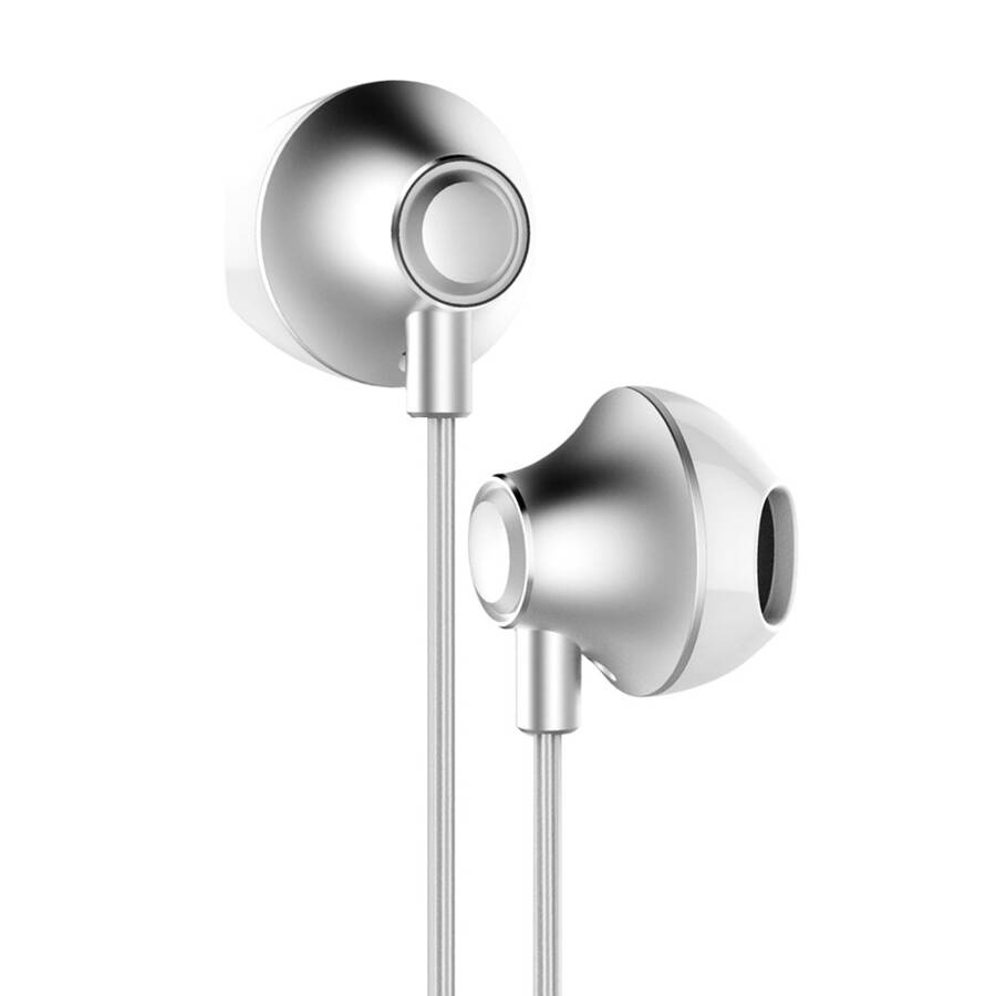 Baseus Encok H06 douszne słuchawki zestaw słuchawkowy z pilotem srebrny (NGH06-0S)
