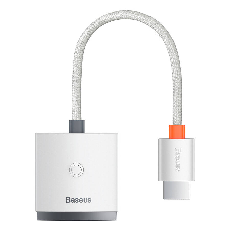 Baseus Lite Series przejściówka adapter HDMI do VGA + mini jack 3,5mm / zasilanie micro USB biały (WKQX010102)