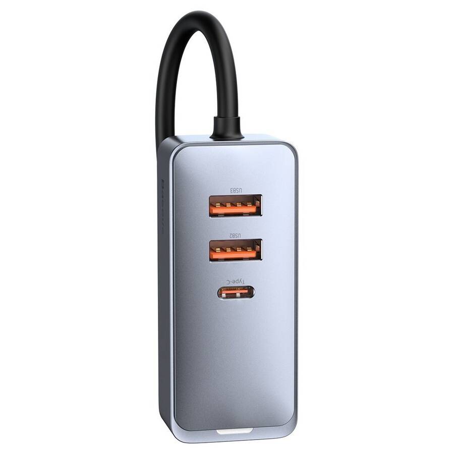 Baseus Share Together ładowarka samochodowa 3x USB / USB Typ C 120W PPS Quick Charge Power Delivery szary (CCBT-B0G)