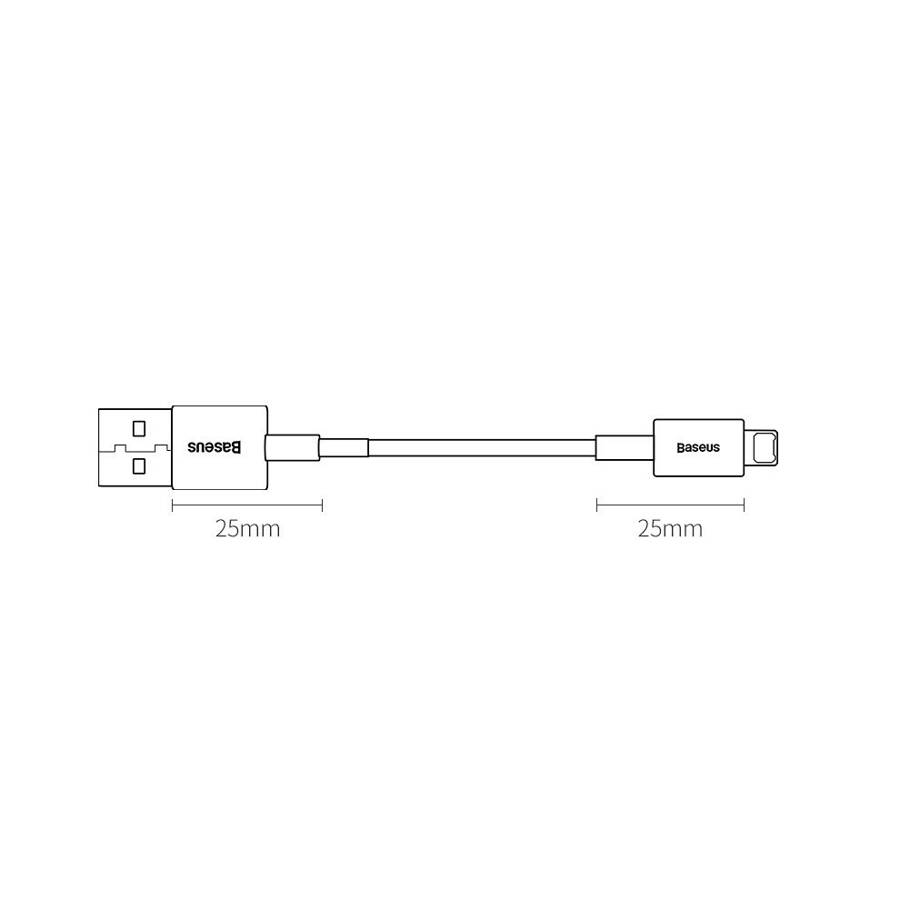 Baseus Superior kabel USB - Lightning 2,4A 0,25 m Biały (CALYS-02)