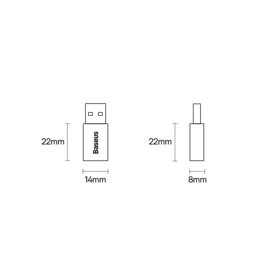 Baseus adapter Ingenuity USB-A 3.1 do USB-C czarny OTG