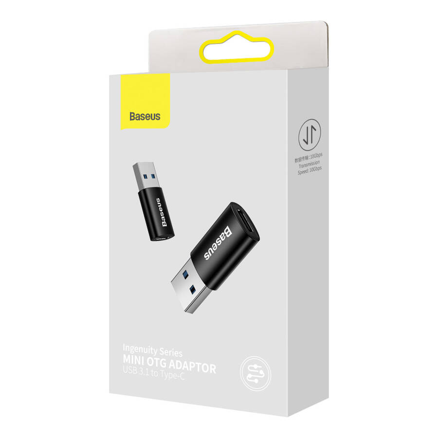 Baseus adapter Ingenuity USB-A 3.1 do USB-C czarny OTG