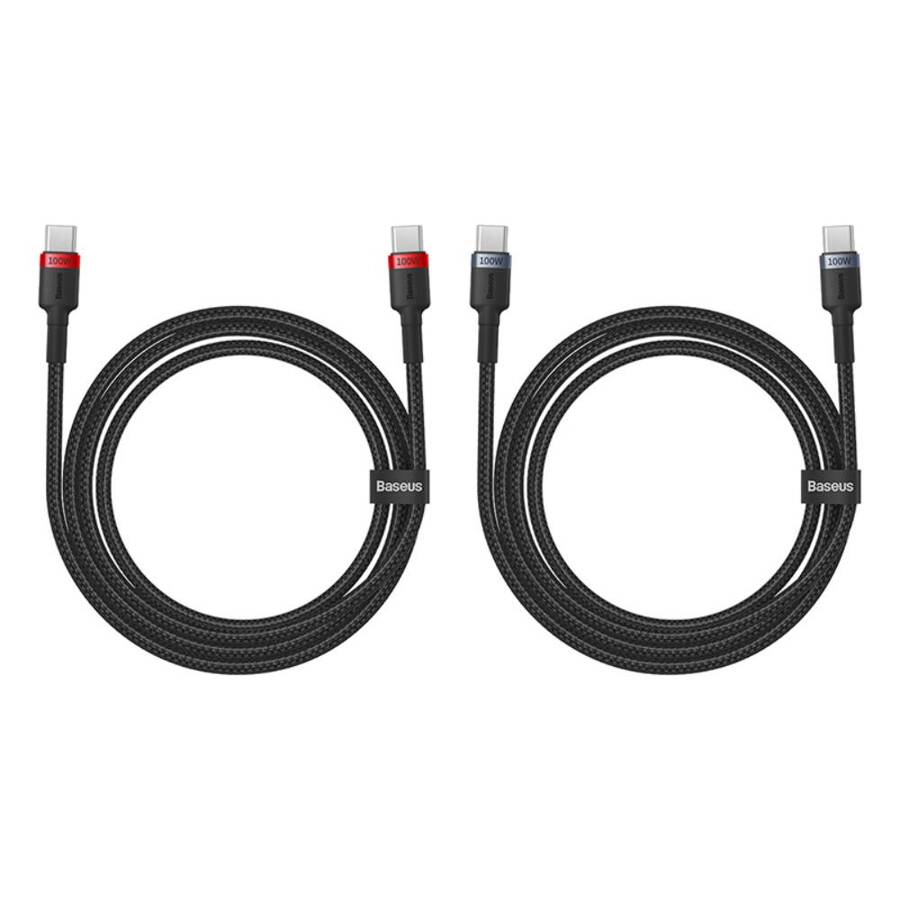 Baseus kabel Cafule Charging Cable USB-C to USB-C 100W 1m 2pcs Red czarny+Grey czarny