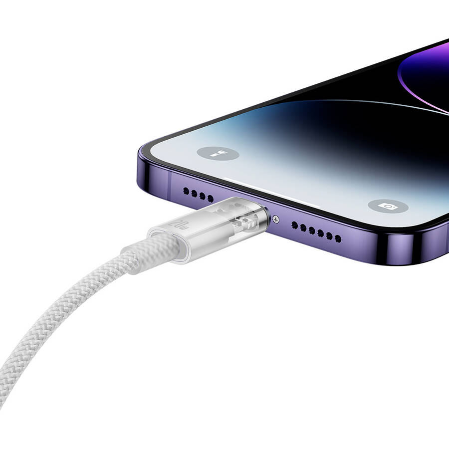 Baseus kabel Explorer PD USB-C - Lightning 1,0m biały z kontrolą temperatury 20W