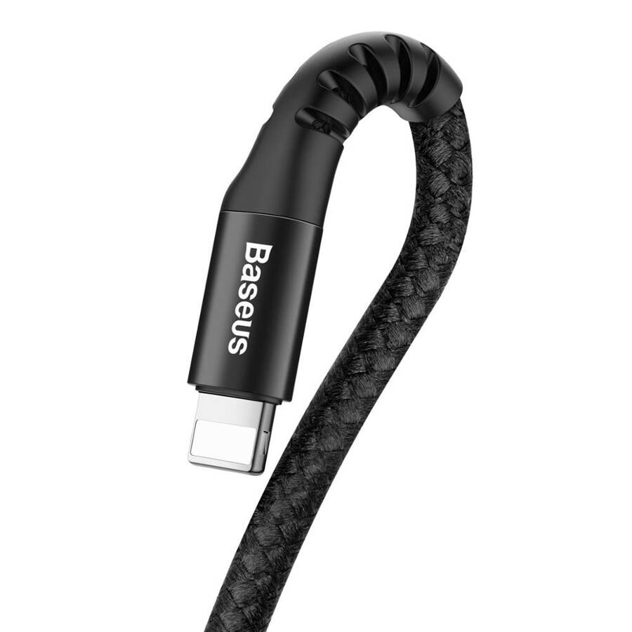 Baseus kabel Fish Eye USB - Lightning 1,0m 2A czarny sprężynowy