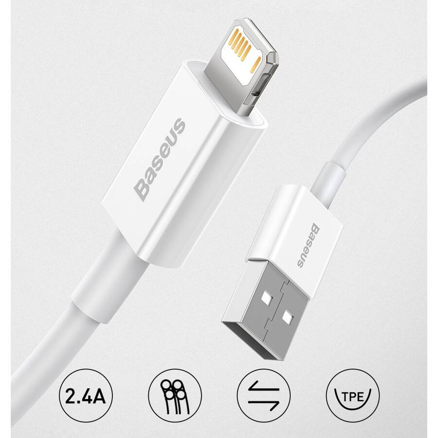 Baseus kabel Superior USB - Lightning 1,0 m 2,4A niebieski