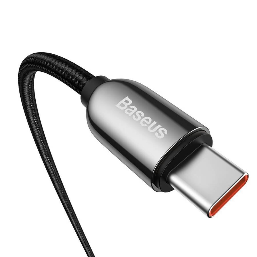 Baseus kabel USB Typ C - USB Typ C 100W (20V / 5A) Power Delivery z wyświetlaczem ekranem miernik mocy 2m czarny (CATSK-C01)