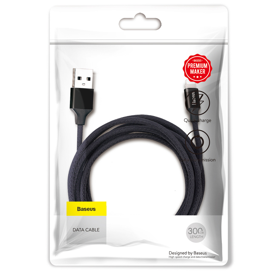 Baseus kabel Yiven USB - Lightning 3,0 m 1,5A czarny