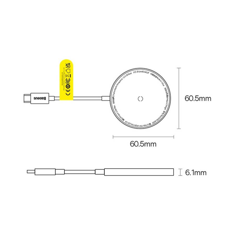 Baseus ładowarka indukcyjna Simple Mini 3 15W fiolet