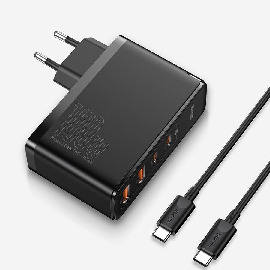 Baseus ładowarka sieciowa GaN2 Pro PD 100W 2x USB-C 2x USB czarna