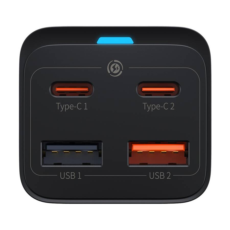 Baseus ładowarka sieciowa GaN3 Pro PD 65W 2x USB-C 2x USB czarna + kabel USB-C - USB-C