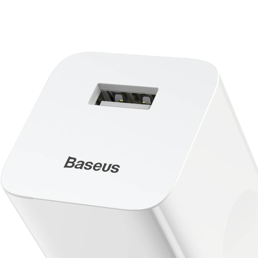 Baseus ładowarka sieciowa QC 3.0 1x USB 3A biała