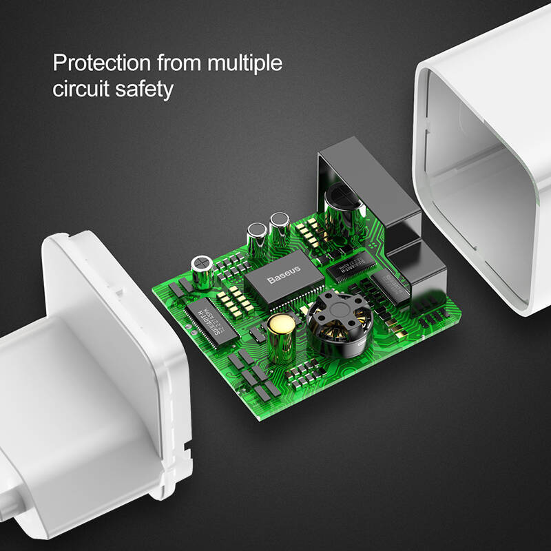 Baseus ładowarka sieciowa QC 3.0 1x USB 3A biała