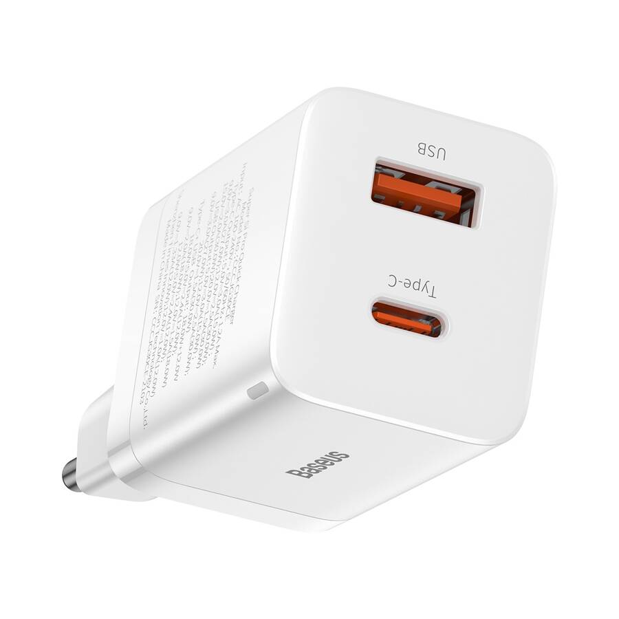 Baseus ładowarka sieciowa Super Si PD 30W 1x USB-C 1x USB biała