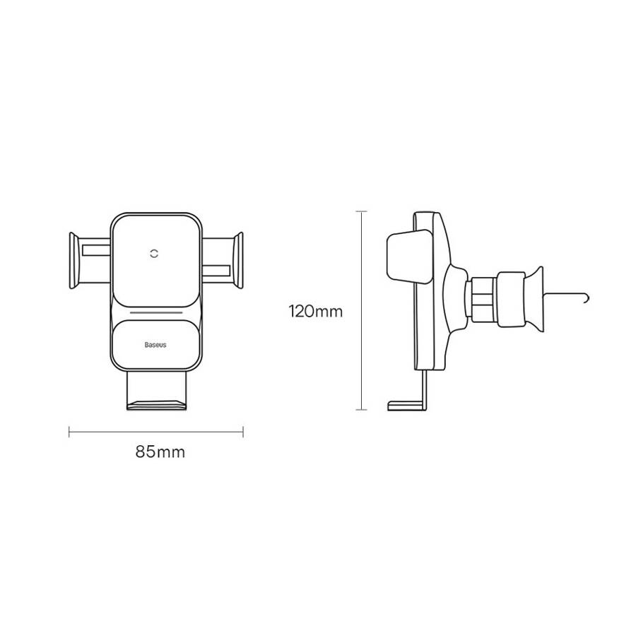 Baseus uchwyt samochodowy Wisdom Auto Alignment z funkcją ładowania bezprzewodowego czarny 15W do kratki