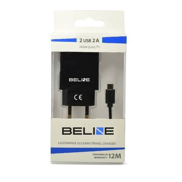 Beline Ład. siec. 2xUSB + USB-C 2A czarna/black