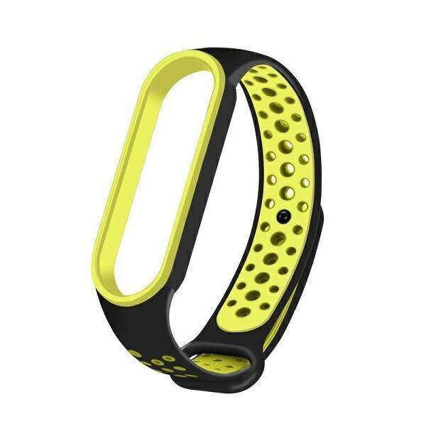 Beline pasek Mi Band 7/6/5 czarny-zielony/black-green Design