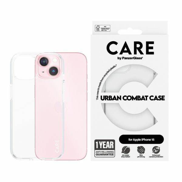 CARE by PanzerGlass Urban Combat Case iPhone 15 6,1"  przezroczysty/transparent 1421