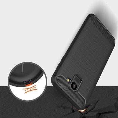 CASE ETUI CARBON LUX CZARNY SAMSUNG GALAXY J6 PLUS 2018