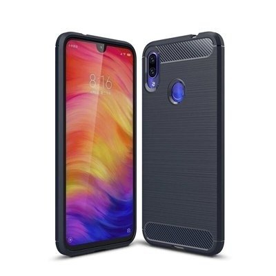 CASE ETUI CARBON LUX NIEBIESKI XIAOMI REDMI 7