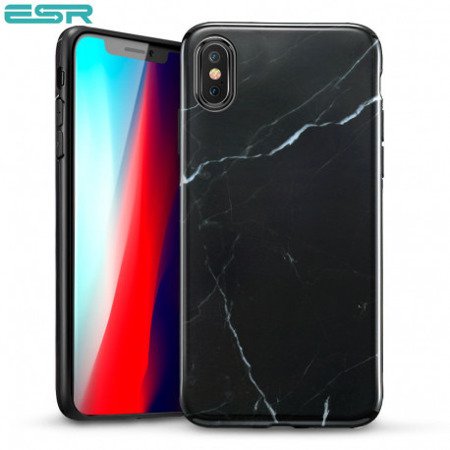 CASE ETUI ESR MARBLE IPHONE XS MAX CZARNY