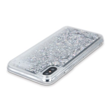 CASE ETUI LIQUID GLITTER TPU SAMSUNG GALAXY A10E SREBRNY