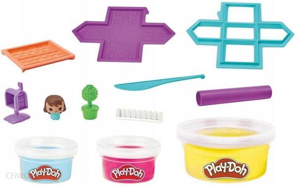 CIASTOLINA PLAY DOH MINI BUILDER 3 KOLORY + AKCESORIA SŁODKI DOMEK 