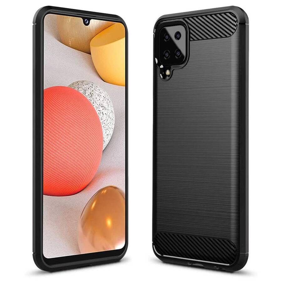 Carbon Case elastyczne etui pokrowiec Samsung Galaxy A12 / Galaxy M12 czarny