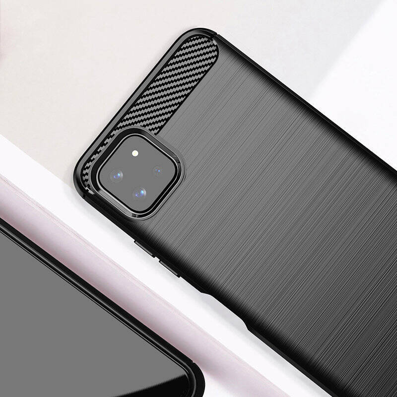 Carbon Case elastyczne etui pokrowiec Samsung Galaxy A22 5G czarny