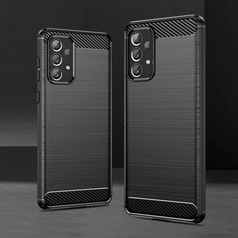 Carbon Case elastyczne etui pokrowiec Samsung Galaxy A73 czarny