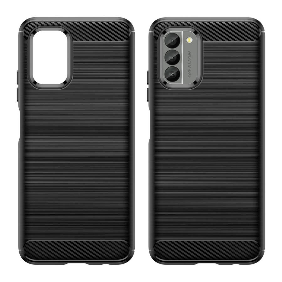 Carbon Case etui Nokia G400 elastyczny silikonowy karbonowy pokrowiec czarne