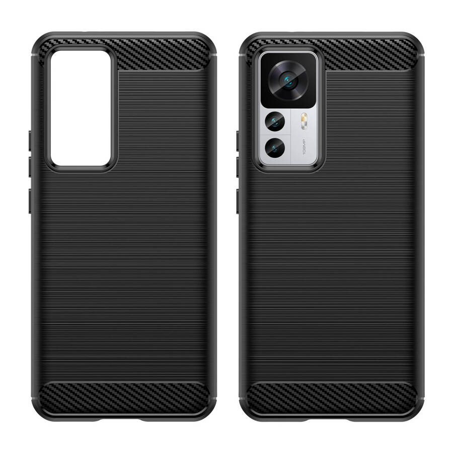 Carbon Case etui Xiaomi 12T Pro / Xiaomi 12T elastyczny silikonowy karbonowy pokrowiec czarne