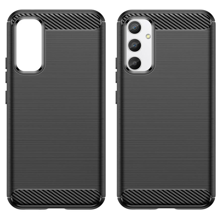 Carbon Case etui do Samsung Galaxy A34 5G elastyczny silikonowy karbonowy pokrowiec czarne