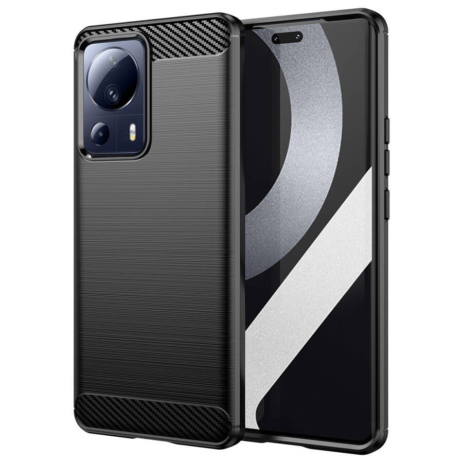 Carbon Case etui do Xiaomi 13 Lite elastyczny silikonowy karbonowy pokrowiec czarne