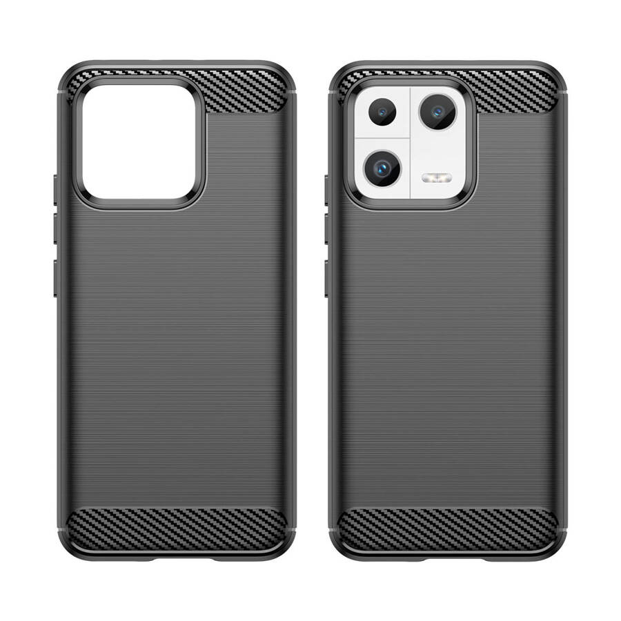 Carbon Case etui do Xiaomi 13 elastyczny silikonowy karbonowy pokrowiec czarne