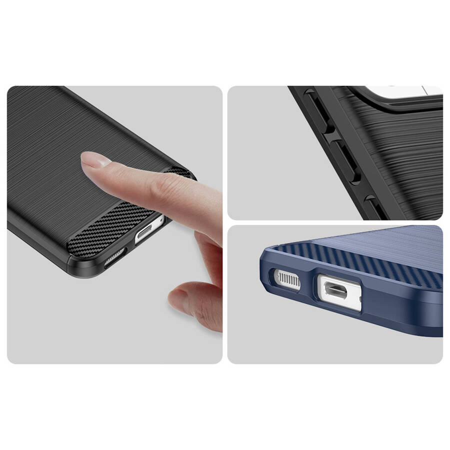 Carbon Case etui do Xiaomi 13 elastyczny silikonowy karbonowy pokrowiec czarne