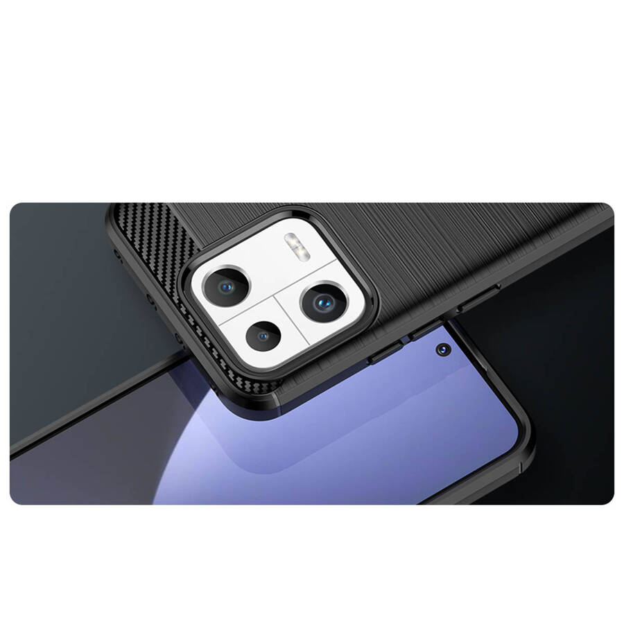 Carbon Case etui do Xiaomi 13 elastyczny silikonowy karbonowy pokrowiec czarne